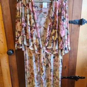 Cato sheer floral kimono